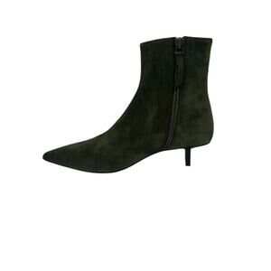 Pierre Hardy Stella Bootie in Khaki Buttery Soft Suede 39